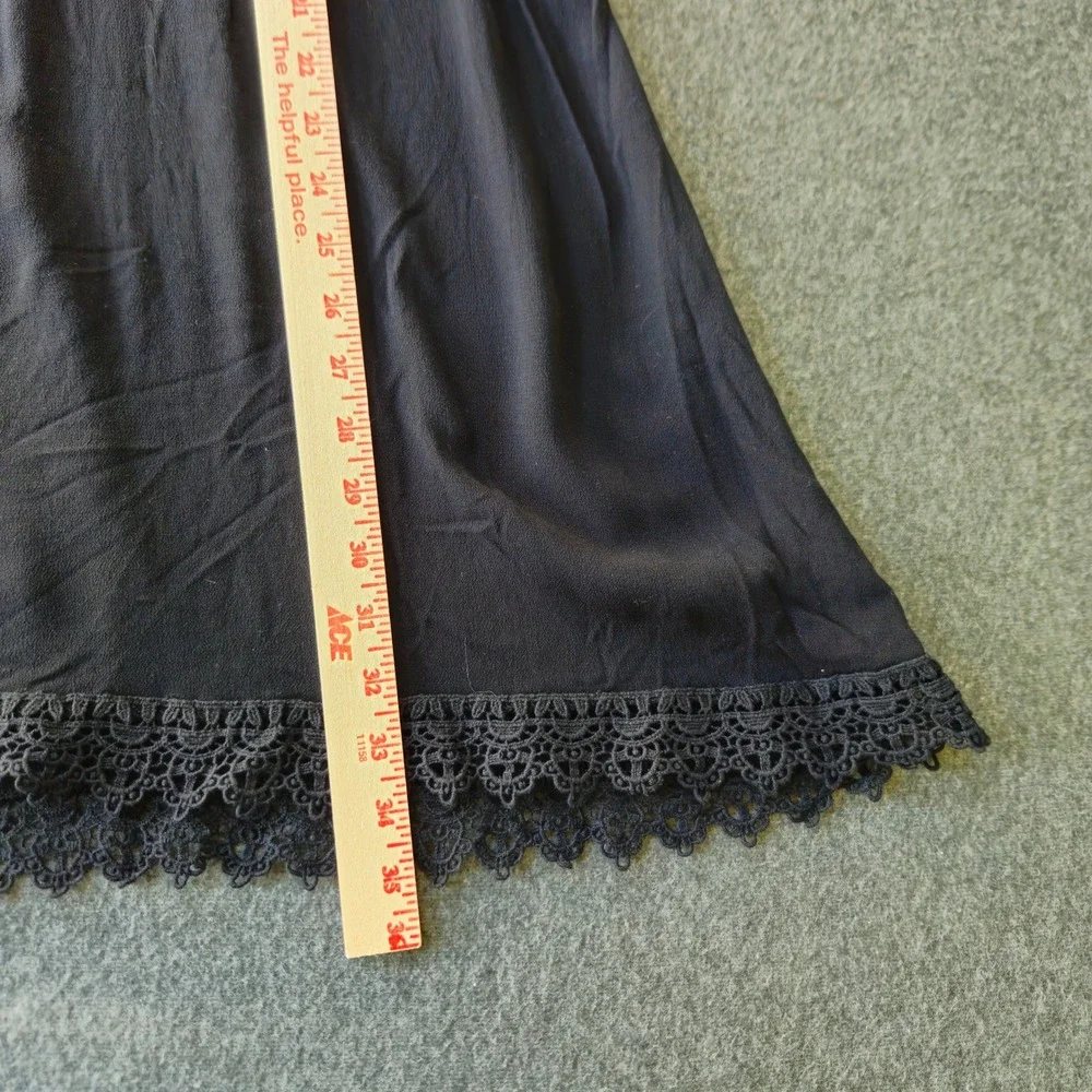 Black Sleeveless Shift Dress Crochet Lace Bib Small Boho Dark Fairy Whimsigoth